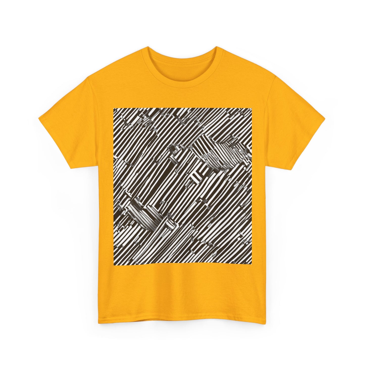 boostlete-mile-by-mile-pattern-barcode-monoline-0059 — Unisex Heavy Cotton Tee (Gildan 5000)