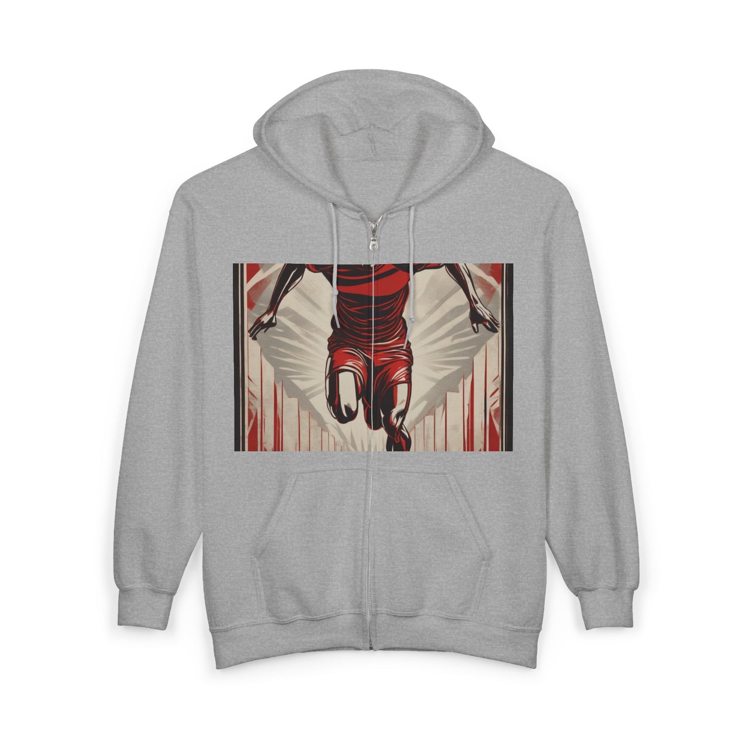 boostlete-am-crew-scene-sprinter-outline-athletic-0228 — Unisex Heavy Blend Full-Zip Hooded Sweatshirt