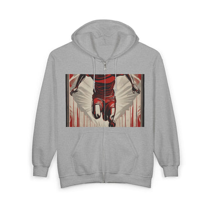 boostlete-am-crew-scene-sprinter-outline-athletic-0228 — Unisex Heavy Blend Full-Zip Hooded Sweatshirt