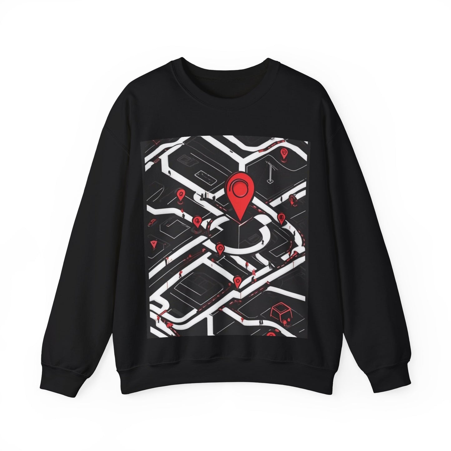 boostlete-am-crew-icon-map-matte-isometric-0094 — Unisex Heavy Blend Crewneck Sweatshirt (Gildan)