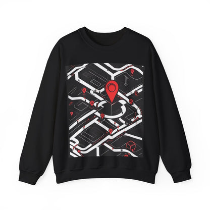 boostlete-am-crew-icon-map-matte-isometric-0094 — Unisex Heavy Blend Crewneck Sweatshirt (Gildan)
