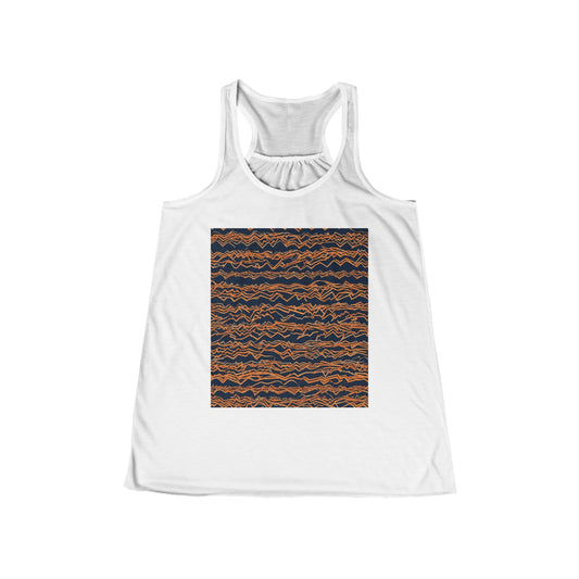 boostlete-field-day-pattern-ekg-bold-0135 — Women's Flowy Racerback Tank (B+C 8800)
