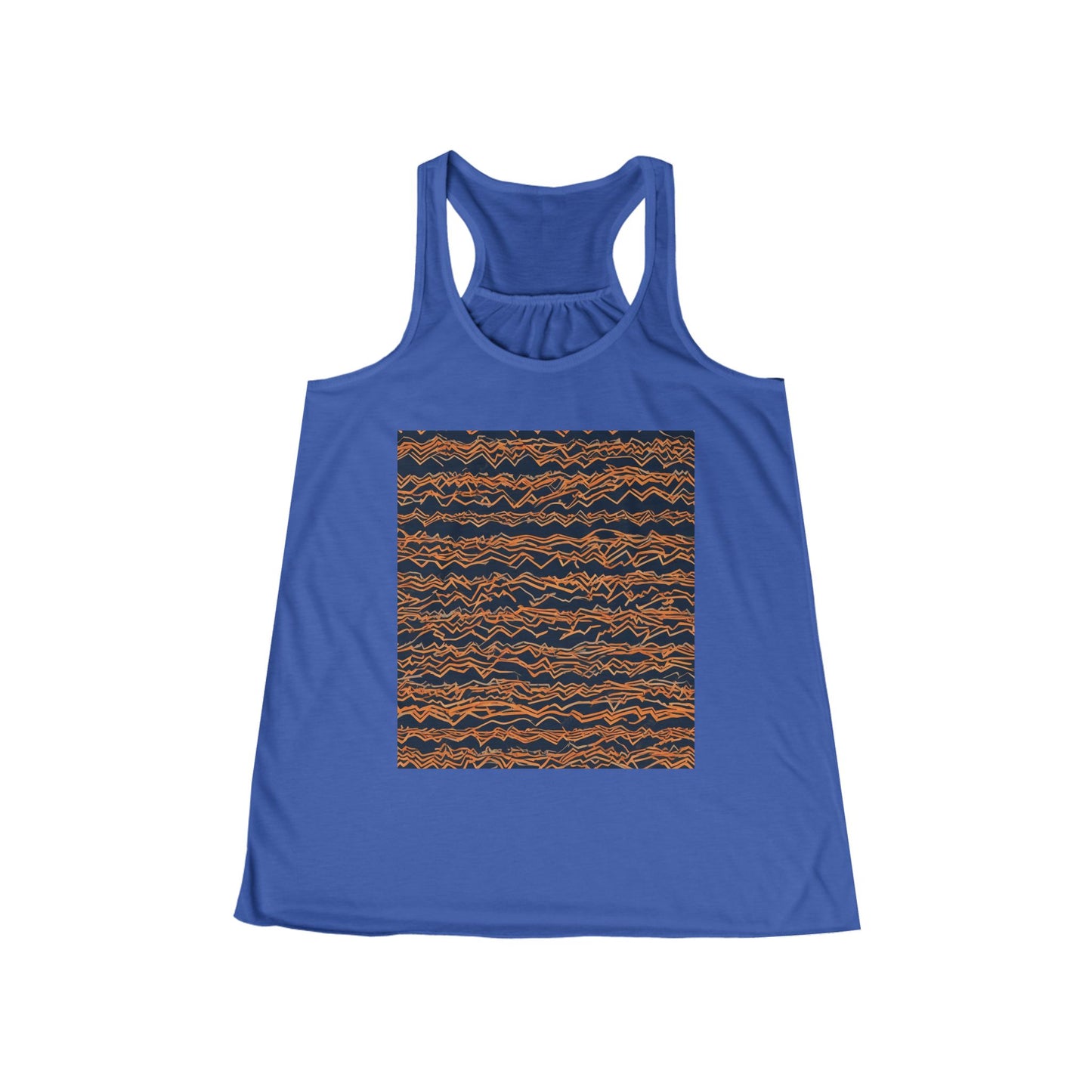 boostlete-field-day-pattern-ekg-bold-0135 — Women's Flowy Racerback Tank (B+C 8800)