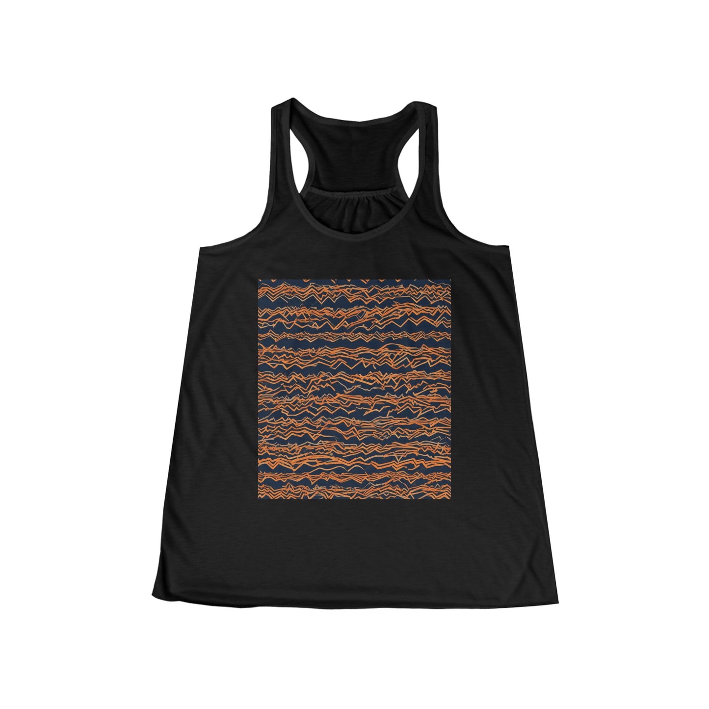 boostlete-field-day-pattern-ekg-bold-0135 — Women's Flowy Racerback Tank (B+C 8800)