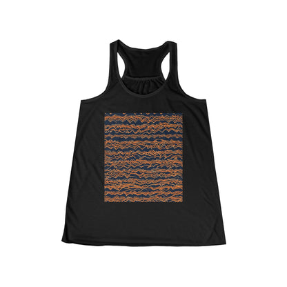 boostlete-field-day-pattern-ekg-bold-0135 — Women's Flowy Racerback Tank (B+C 8800)