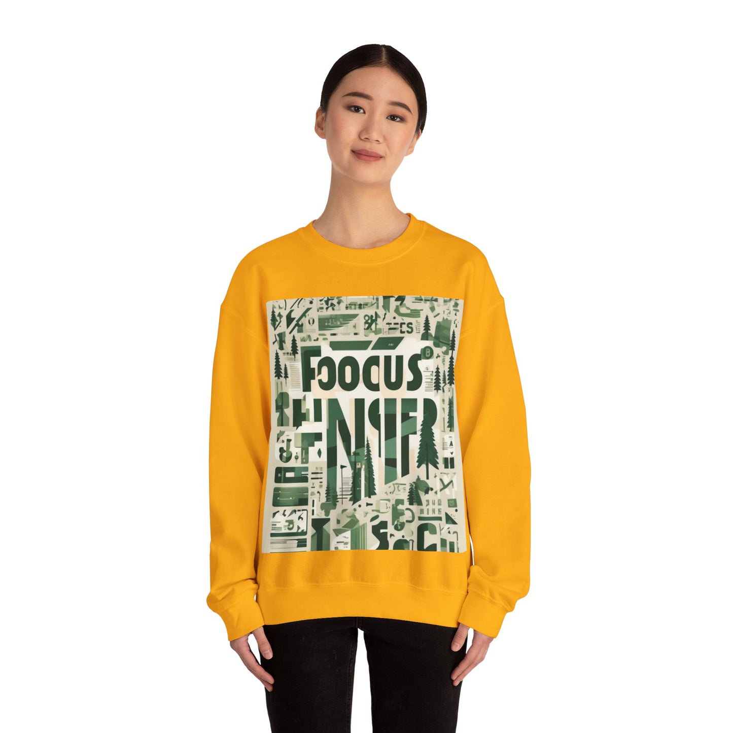 boostlete-boost-mode-type-focus-finish-banner-modern-0113 — Unisex Heavy Blend Crewneck Sweatshirt (Gildan)
