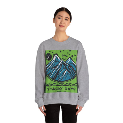 boostlete-pr-season-icon-mountain-grainy-badge-0154 — Unisex Heavy Blend Crewneck Sweatshirt (Gildan)