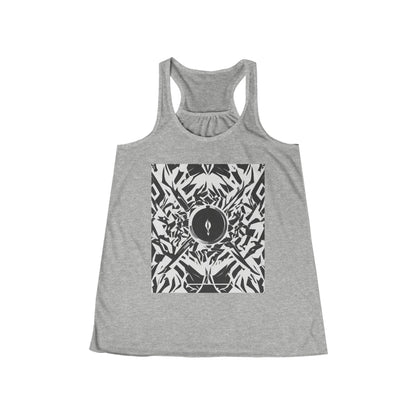 boostlete-am-crew-icon-flame-matte-geometric-0286 — Women's Flowy Racerback Tank (B+C 8800)