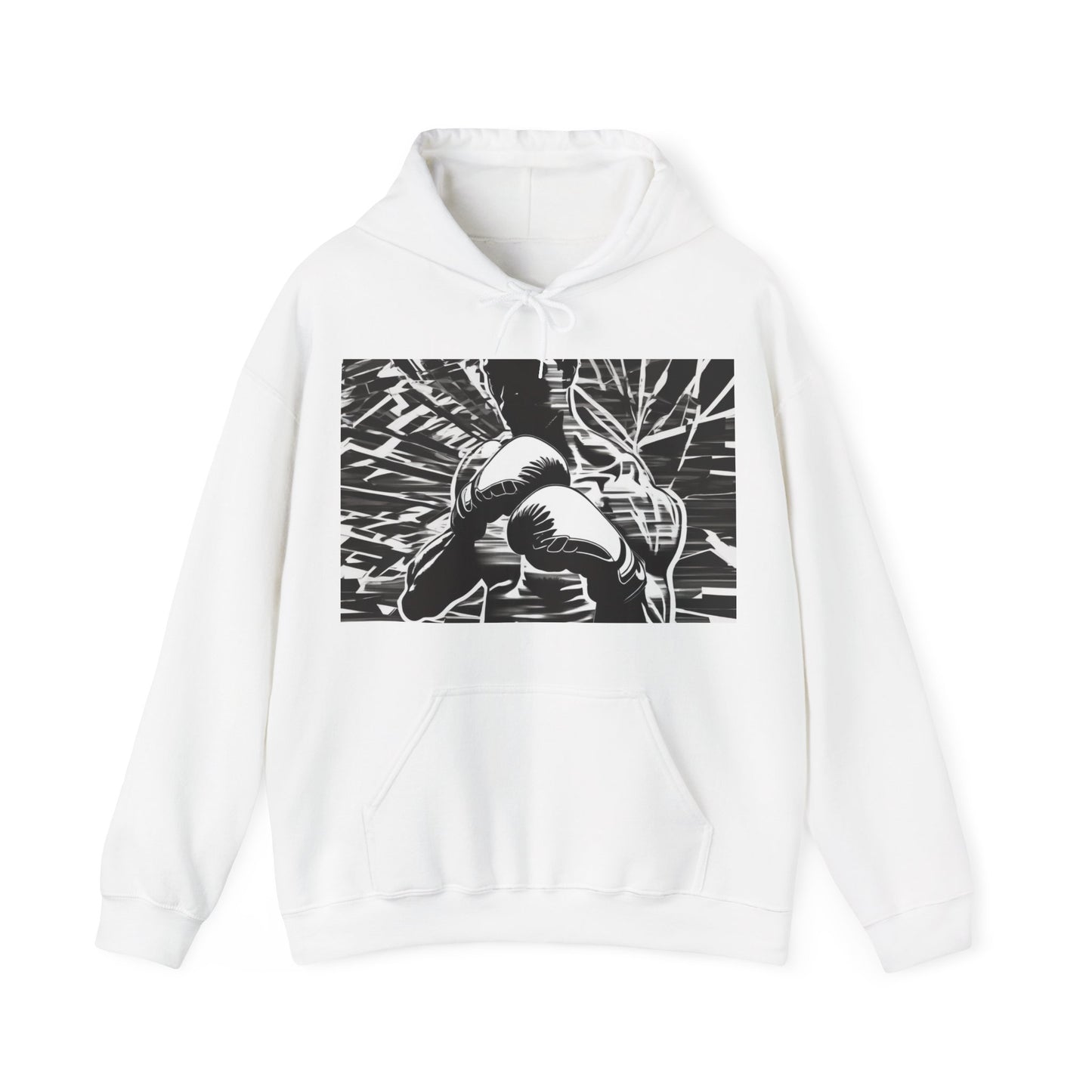 boostlete-boost-mode-scene-boxer-glitch-paper-0084 — Unisex Heavy Blend Hooded Sweatshirt (Gildan)