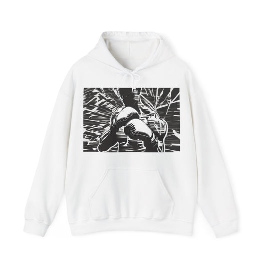 boostlete-boost-mode-scene-boxer-glitch-paper-0084 — Unisex Heavy Blend Hooded Sweatshirt (Gildan)