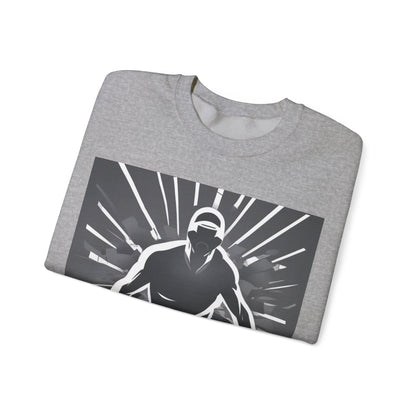 boostlete-iron-intent-scene-sprinter-soft-athletic-0108 — Unisex Heavy Blend Crewneck Sweatshirt (Gildan)