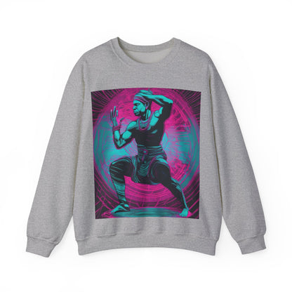 boostlete-rise-grind-scene-yogi-motion-line-art-0240 — Unisex Heavy Blend Crewneck Sweatshirt (Gildan)