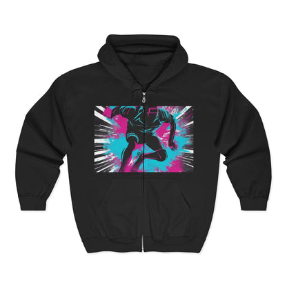 boostlete-recovery-progress-scene-sprinter-chalk-bold-0220 — Unisex Heavy Blend Full-Zip Hooded Sweatshirt