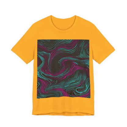 boostlete-am-crew-pattern-topographic-monoline-0075 — Unisex Jersey Short Sleeve (B+C 3001)