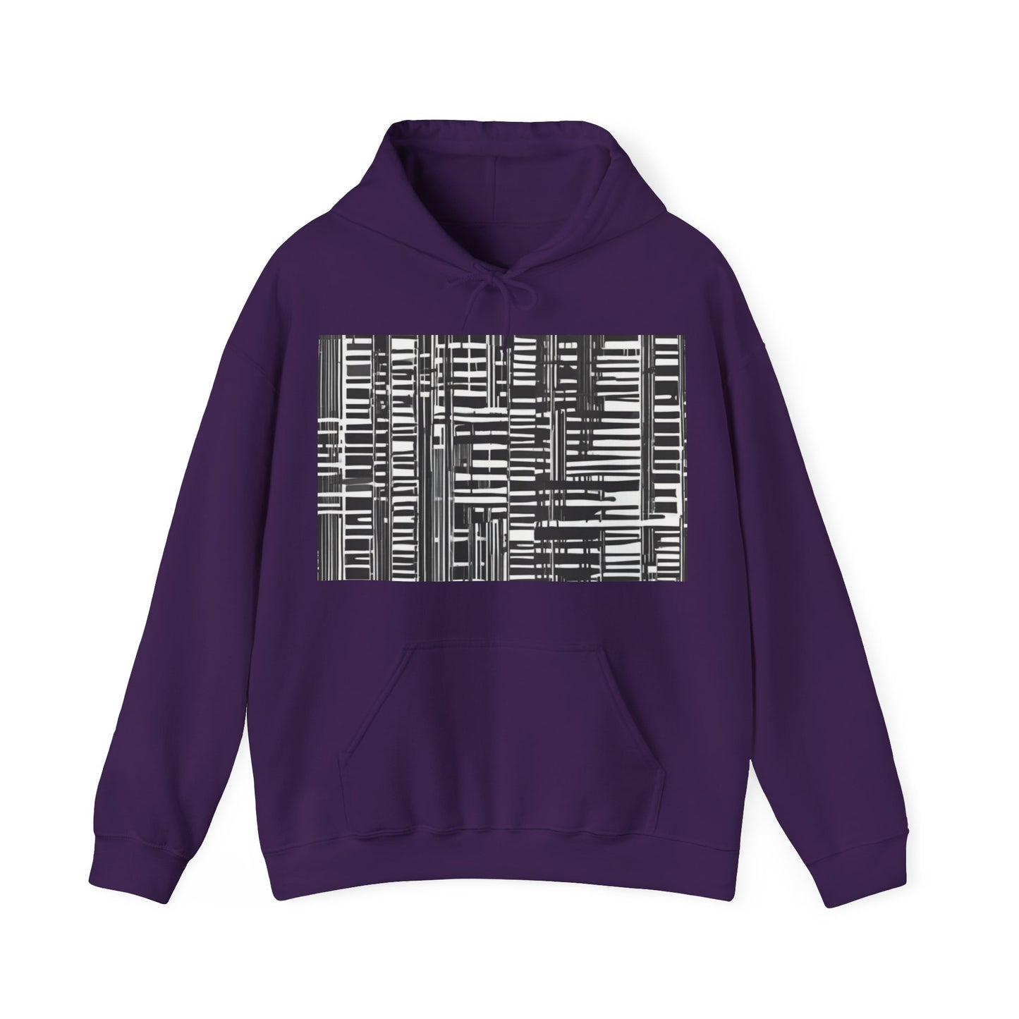 boostlete-iron-intent-pattern-barcode-line-art-0599 — Unisex Heavy Blend Hoodie (G18500)