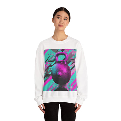 boostlete-mile-by-mile-scene-kettlebell-3d-monoline-1364 — Unisex Heavy Blend Crewneck (G18000)