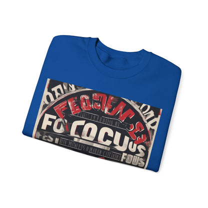 boostlete-mile-by-mile-type-focus-over-feelings-split-retro-0841 — Unisex Heavy Blend Crewneck (G18000)