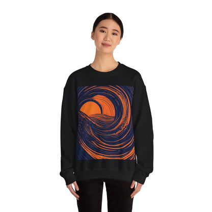 boostlete-rise-grind-icon-sunrise-speed-line-art-0202 — Unisex Heavy Blend Crewneck Sweatshirt (Gildan)