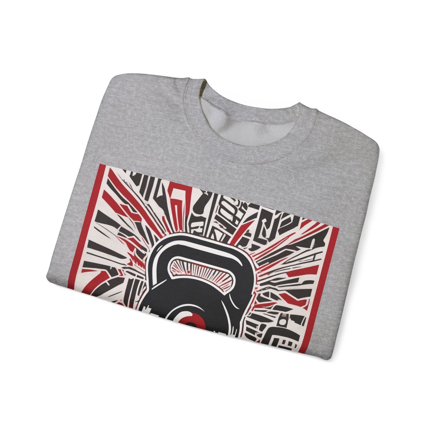 boostlete-recovery-progress-icon-kettlebell-outline-industrial-0366 — Unisex Heavy Blend Crewneck Sweatshirt (Gildan)