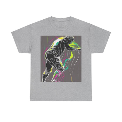 boostlete-iron-intent-scene-athlete-neon-monoline-0140 — Unisex Heavy Cotton Tee (Gildan 5000)