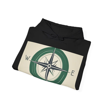 boostlete-iron-intent-icon-compass-soft-blueprint-0614 — Unisex Heavy Blend Hoodie (G18500)