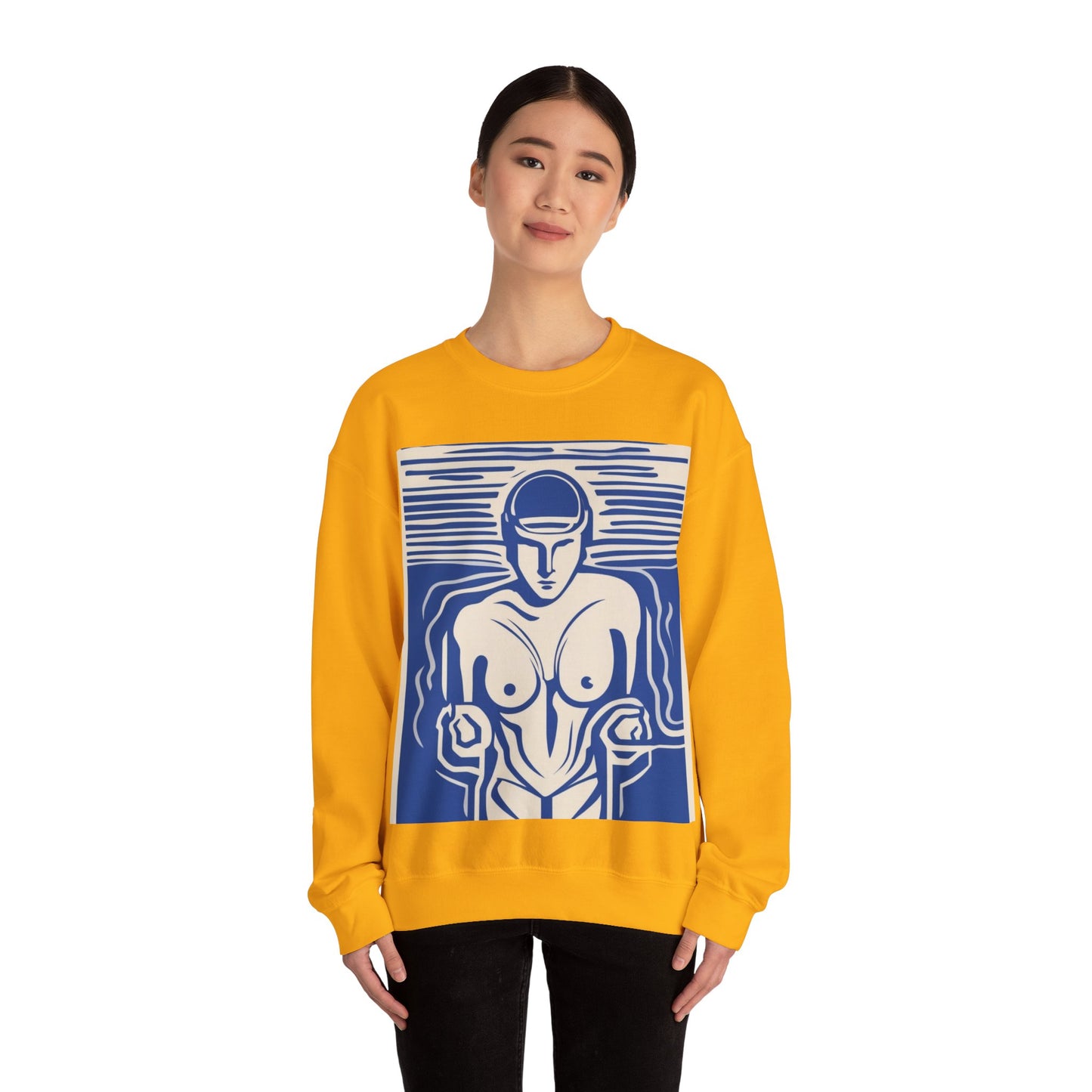 boostlete-boost-mode-icon-swimmer-motion-vector-0062 — Unisex Heavy Blend Crewneck Sweatshirt (Gildan)