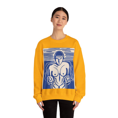 boostlete-boost-mode-icon-swimmer-motion-vector-0062 — Unisex Heavy Blend Crewneck Sweatshirt (Gildan)