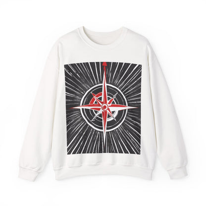 boostlete-boost-mode-icon-compass-chalk-vector-1382 — Unisex Heavy Blend Crewneck (G18000)