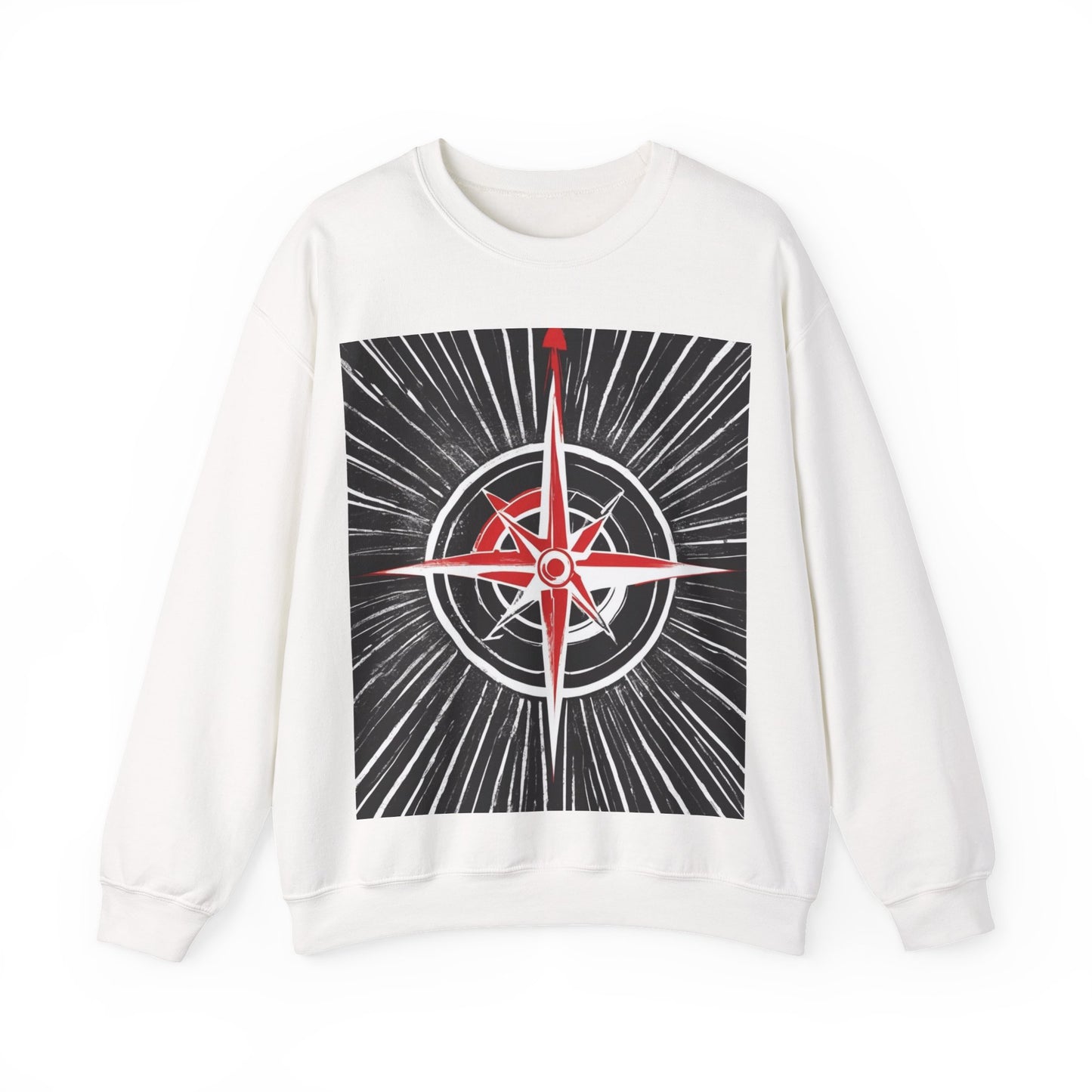 boostlete-boost-mode-icon-compass-chalk-vector-1382 — Unisex Heavy Blend Crewneck (G18000)