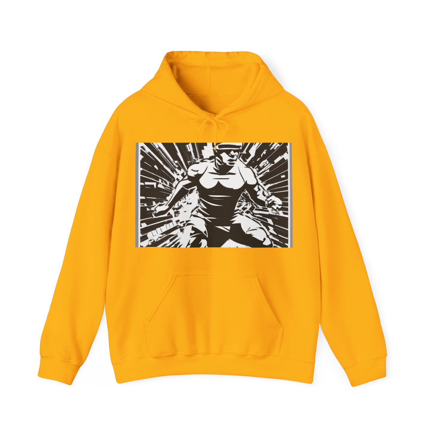 boostlete-field-day-scene-sprinter-halftone-bold-0148 — Unisex Heavy Blend Hooded Sweatshirt (Gildan)