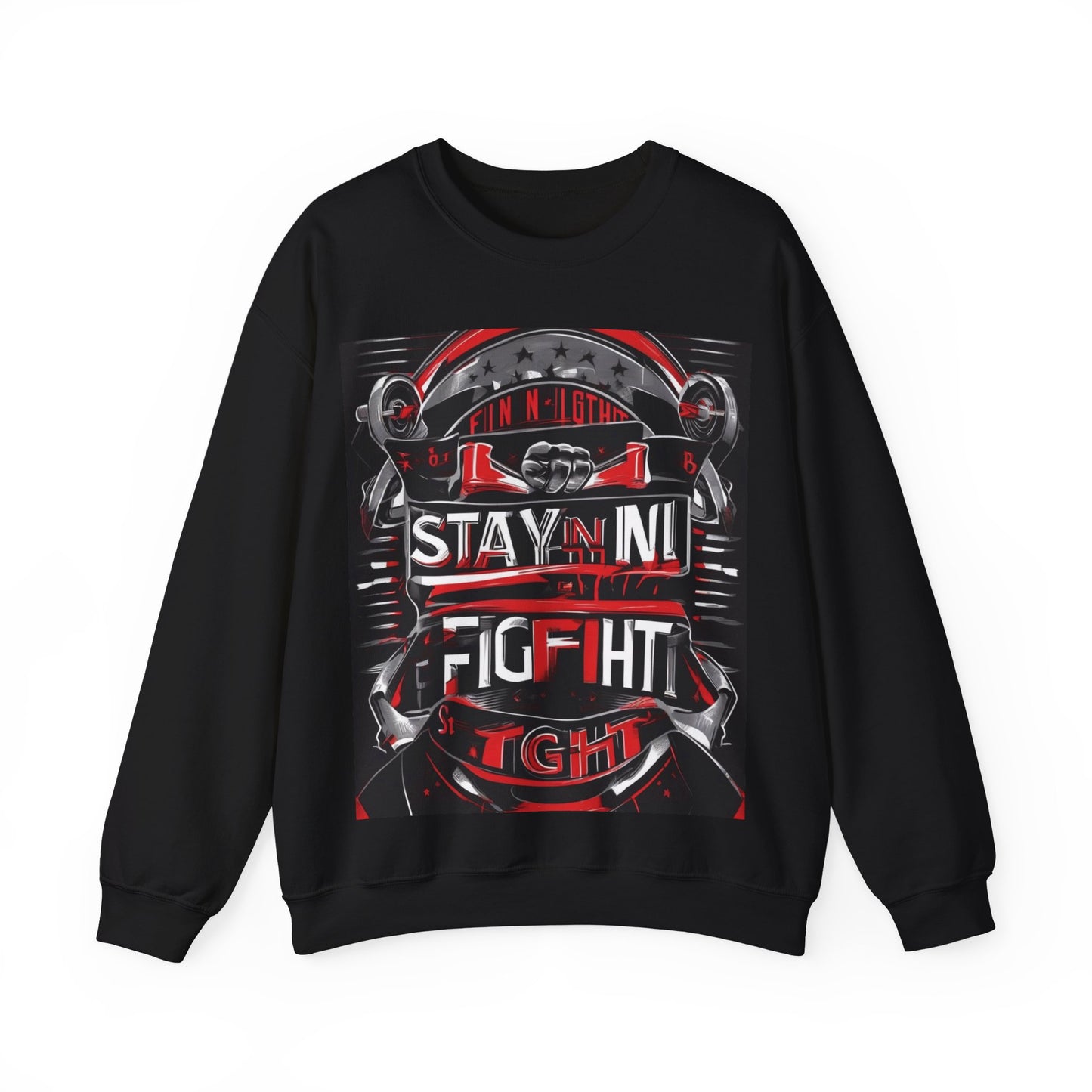 boostlete-rise-grind-type-stay-in-the-fight-banner-retro-1441 — Unisex Heavy Blend Crewneck (G18000)