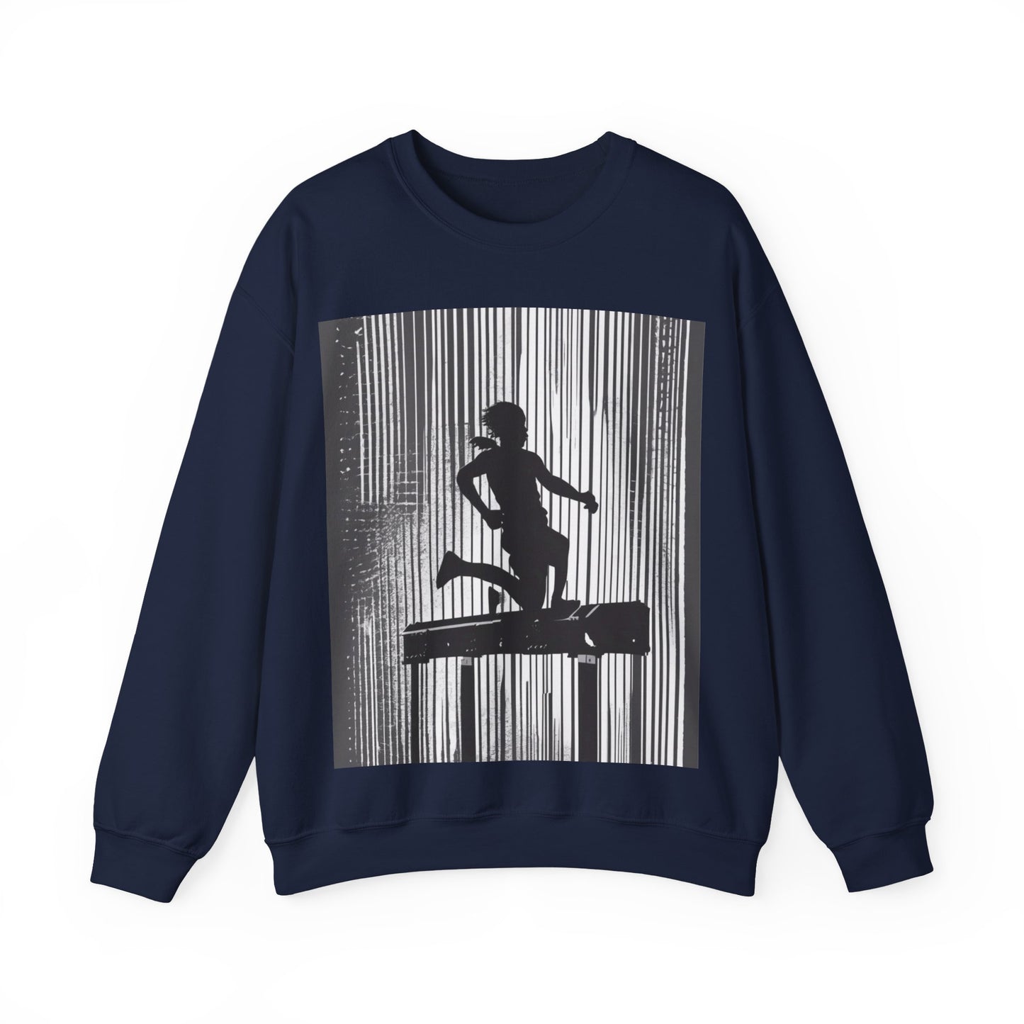 boostlete-am-crew-scene-hurdler-halftone-badge-0956 — Unisex Heavy Blend Crewneck (G18000)