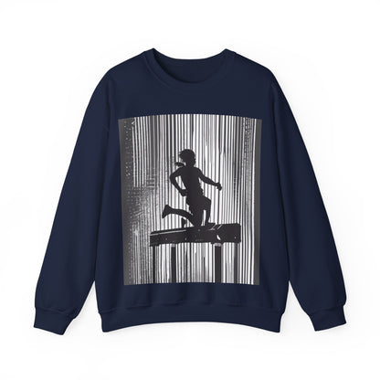 boostlete-am-crew-scene-hurdler-halftone-badge-0956 — Unisex Heavy Blend Crewneck (G18000)