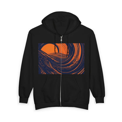 boostlete-rise-grind-icon-sunrise-speed-line-art-0202 — Unisex Heavy Blend Full-Zip Hooded Sweatshirt