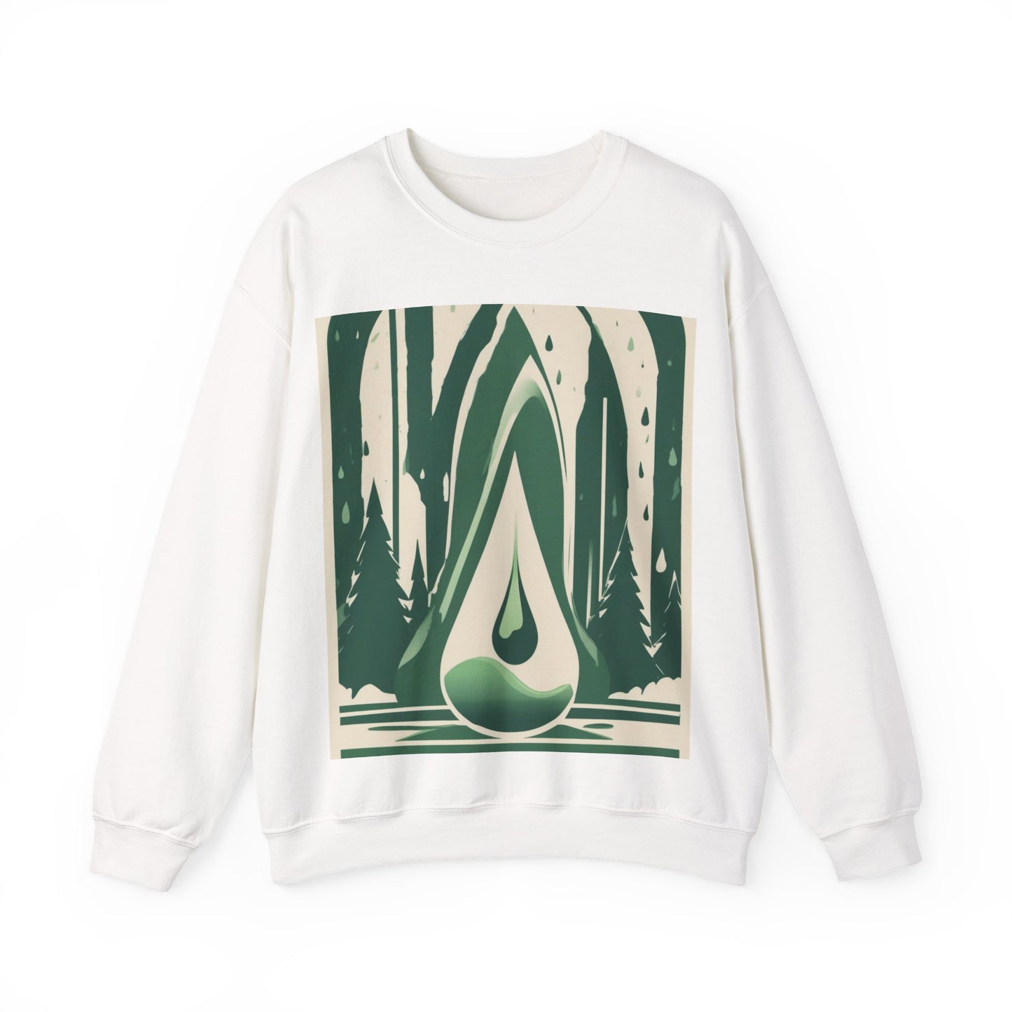 boostlete-quiet-power-icon-water-glitch-retro-0186 — Unisex Heavy Blend Crewneck Sweatshirt (Gildan)