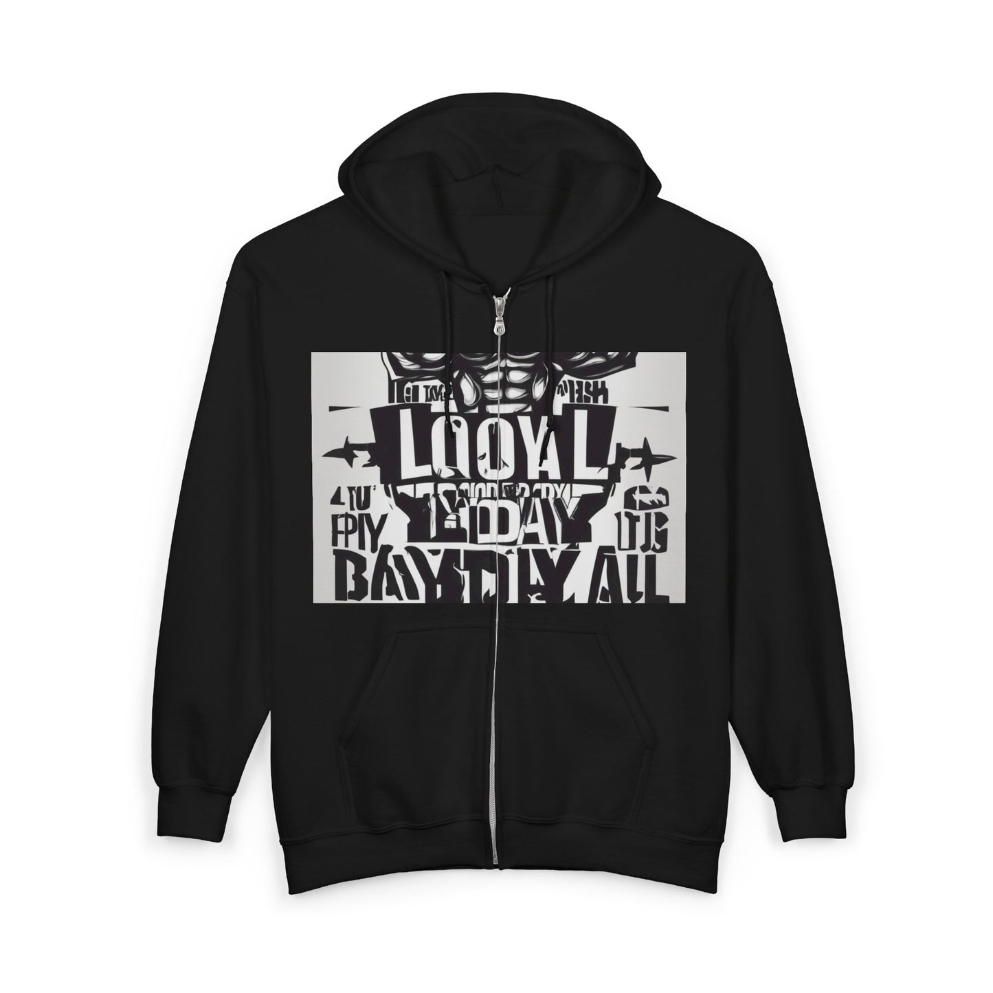 boostlete-mile-by-mile-type-leg-day-loyal-arc-industrial-0297 — Unisex Heavy Blend Full-Zip Hooded Sweatshirt