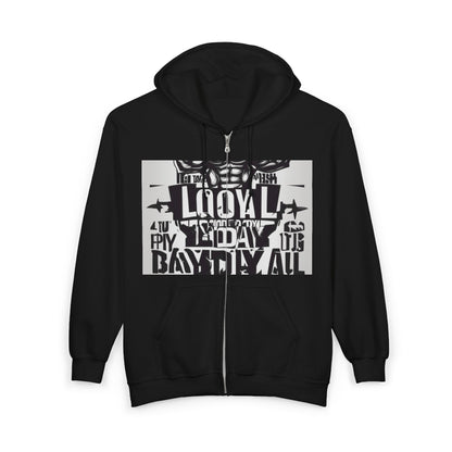 boostlete-mile-by-mile-type-leg-day-loyal-arc-industrial-0297 — Unisex Heavy Blend Full-Zip Hooded Sweatshirt