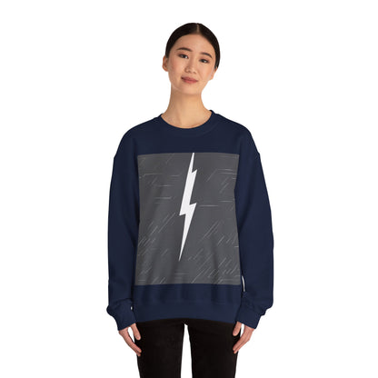 boostlete-am-crew-icon-lightning-glitch-vector-0590 — Unisex Heavy Blend Crewneck (G18000)