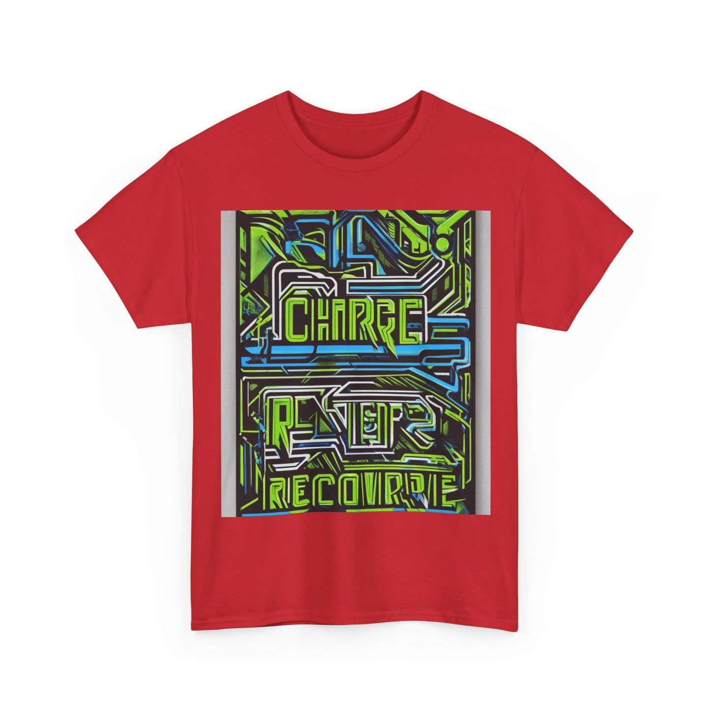 boostlete-pr-season-type-charge-train-recover-outline-over-solid-geometric-0129 — Unisex Heavy Cotton Tee (Gildan 5000)