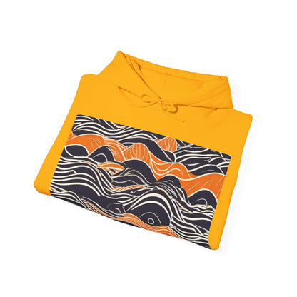 boostlete-iron-intent-type-small-wins-big-waves-outline-over-solid-geometric-0261 — Unisex Heavy Blend Hooded Sweatshirt (Gildan)