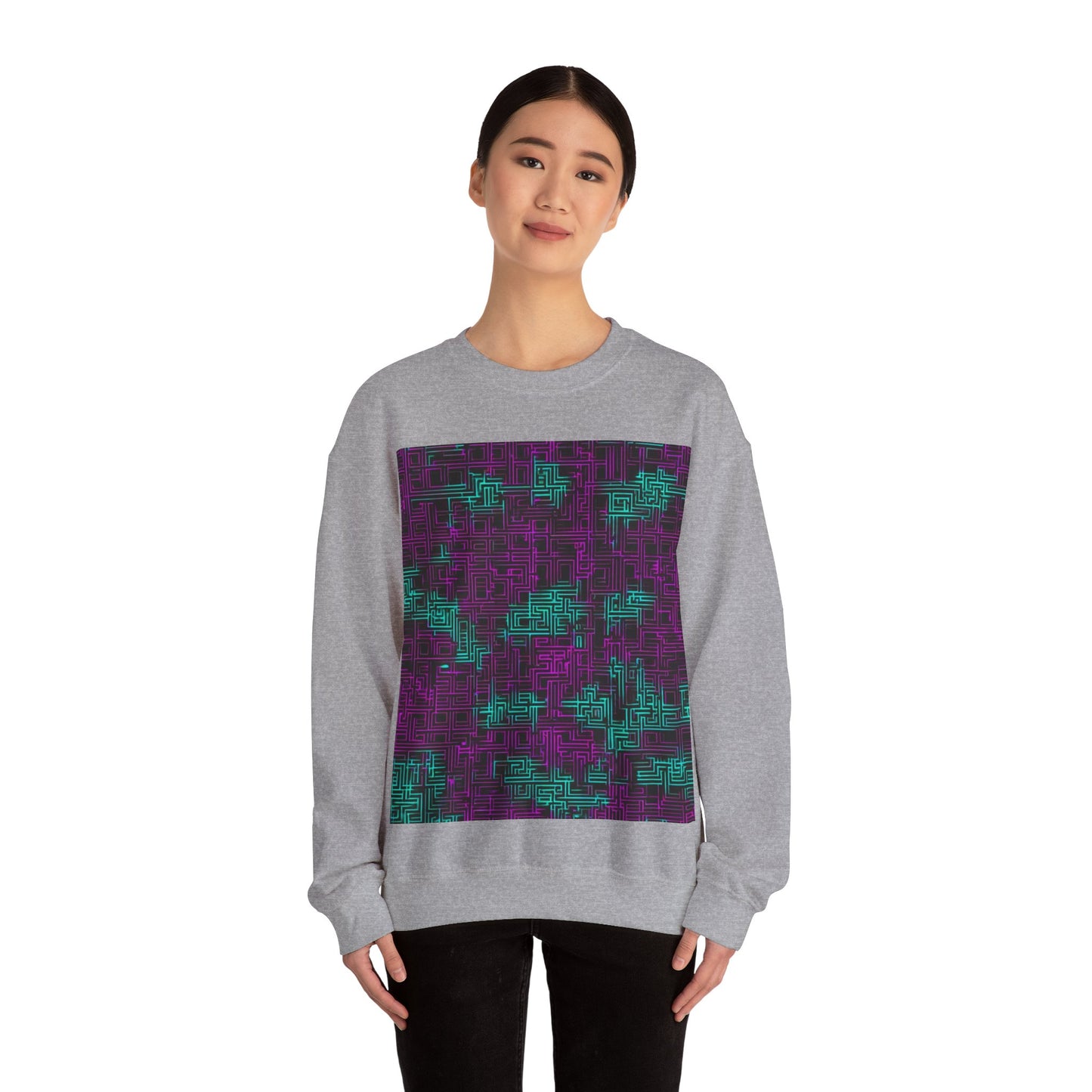 boostlete-boost-mode-pattern-plate-number-monoline-0079 — Unisex Heavy Blend Crewneck Sweatshirt (Gildan)