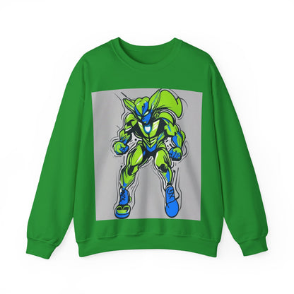 boostlete-quiet-power-type-boost-mode-on-outline-over-solid-modern-0741 — Unisex Heavy Blend Crewneck (G18000)