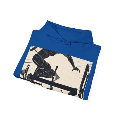 boostlete-iron-intent-scene-hurdler-speed-blueprint-0152 — Unisex Heavy Blend Hooded Sweatshirt (Gildan)