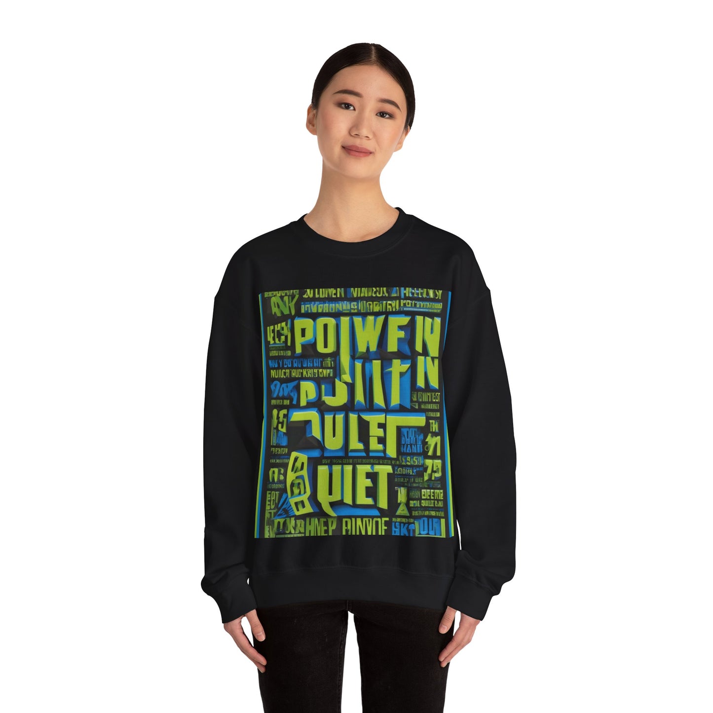 boostlete-am-crew-type-power-in-quiet-arc-paper-1481 — Unisex Heavy Blend Crewneck (G18000)