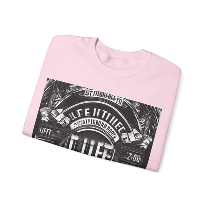 boostlete-am-crew-type-lift-the-standard-banner-engraved-0665 — Unisex Heavy Blend Crewneck (G18000)