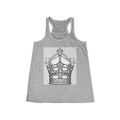 boostlete-quiet-power-icon-crown-outline-badge-0130 — Women's Flowy Racerback Tank (B+C 8800)