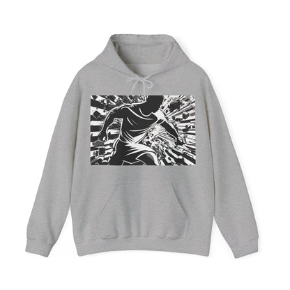 boostlete-field-day-scene-sprinter-halftone-athletic-0248 — Unisex Heavy Blend Hooded Sweatshirt (Gildan)