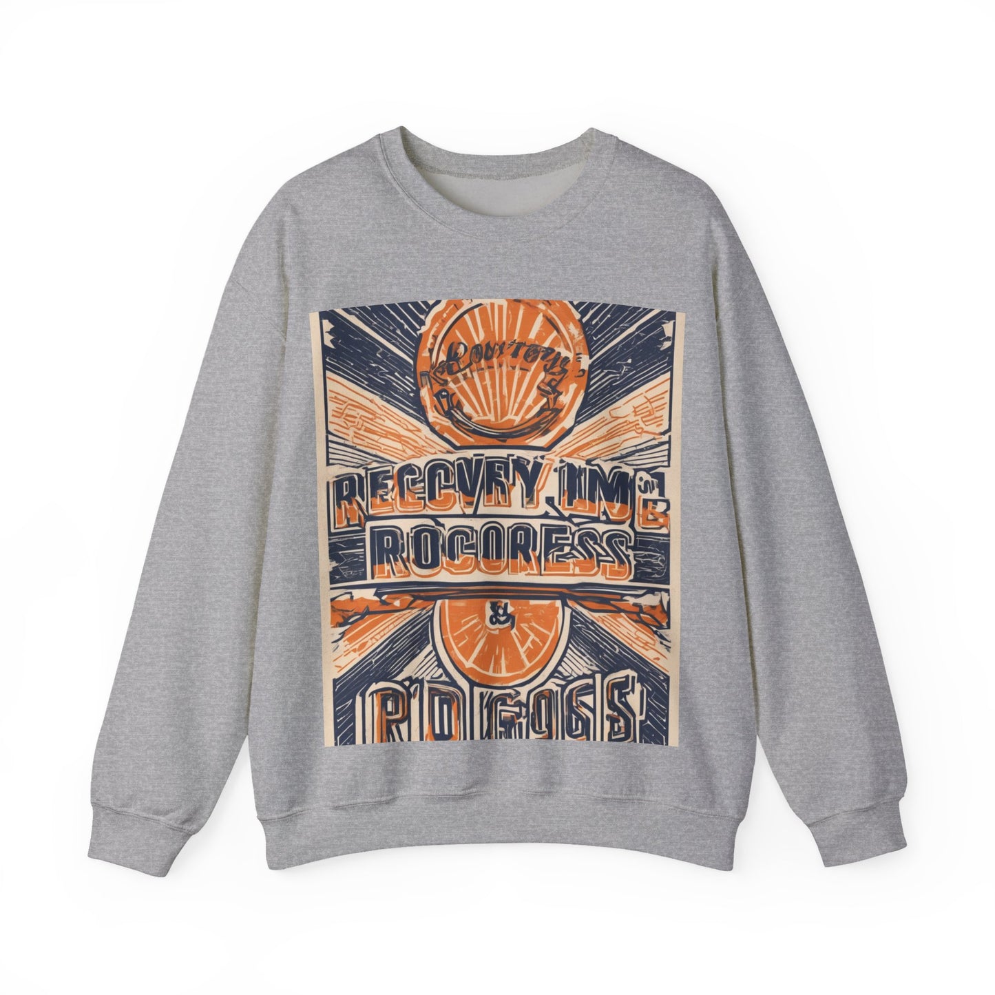 boostlete-boost-mode-type-recovery-progress-outline-over-solid-badge-0161 — Unisex Heavy Blend Crewneck Sweatshirt (Gildan)