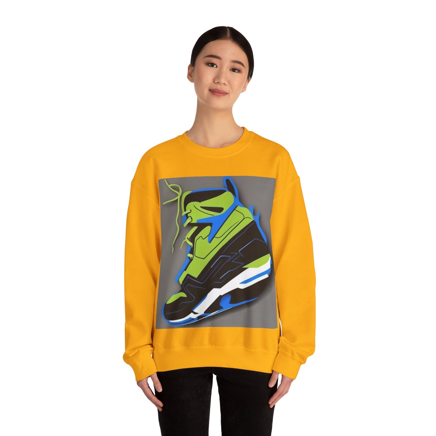 boostlete-quiet-power-icon-sneaker-duotone-paper-0066 — Unisex Heavy Blend Crewneck Sweatshirt (Gildan)