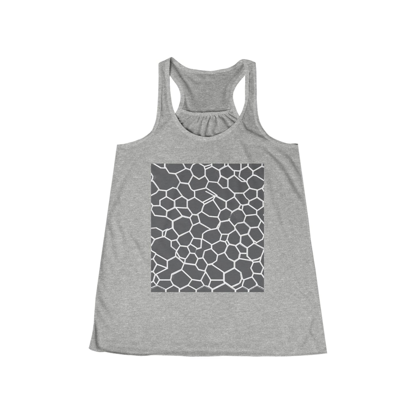 boostlete-iron-intent-pattern-hex-blueprint-0063 — Women's Flowy Racerback Tank (B+C 8800)